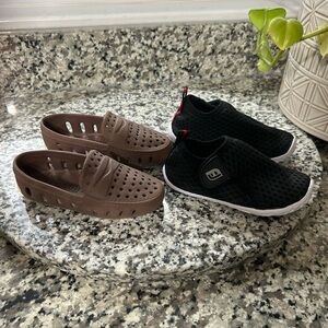 Bundle of 2 Brown Slip-On, black water Shoes Baby/Toddler